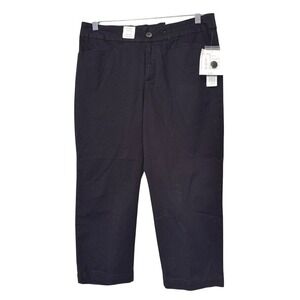 Croft & Barrow Womens Black Capri Pants Mid Rise Secretly Slimming Size 10‎ NEW